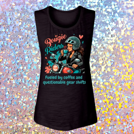 Bougie Riders Fueled by Coffee Flowy Tank