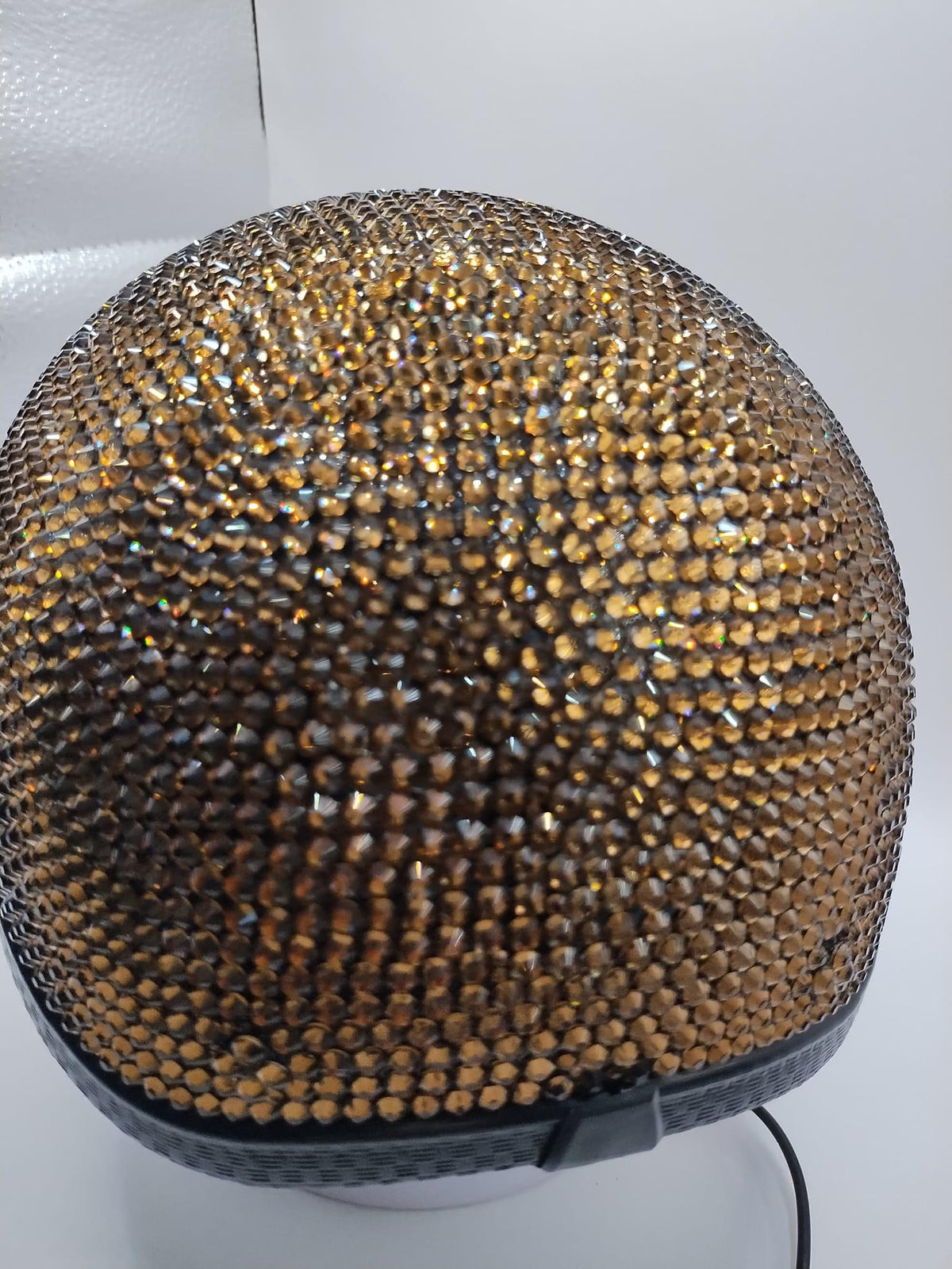 Custom Bling Smoked Topaz Novelty Skid Lid Motorcycle Helmet Medium
