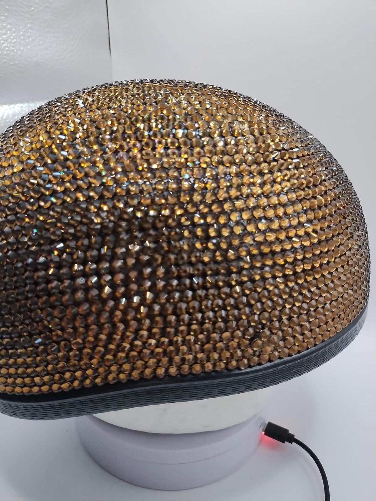 Custom Bling Smoked Topaz Novelty Skid Lid Motorcycle Helmet Medium