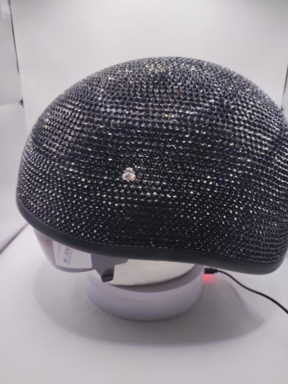 Custom Bling Rhinestones Motorcycle Half Helmet with Sunshield Quick Release Strap DOT Approved S,M,L,XL,XXL