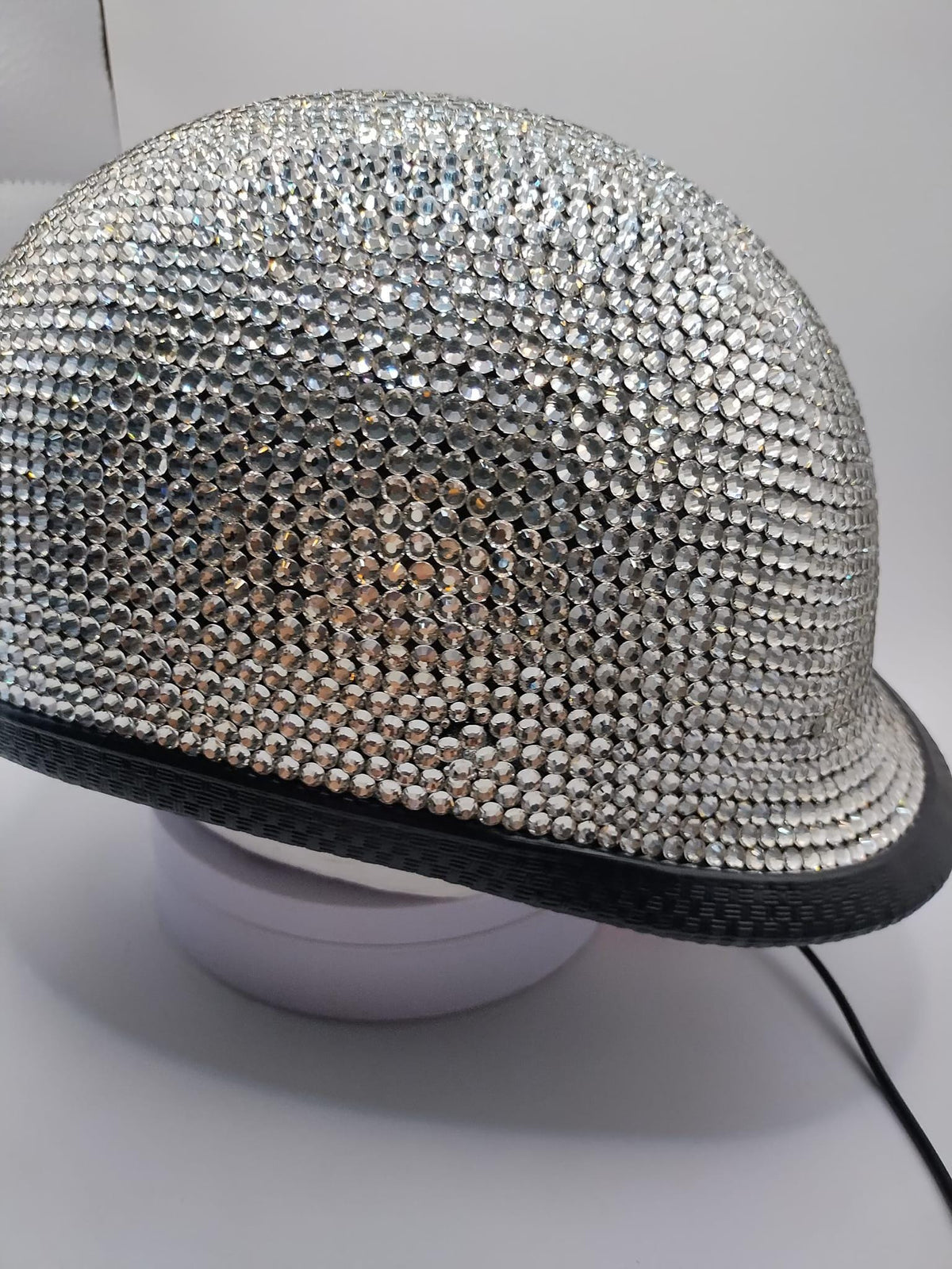 Custom Bling Rhinestone Jockey/Derby Style Novelty Motorcycle Helmet