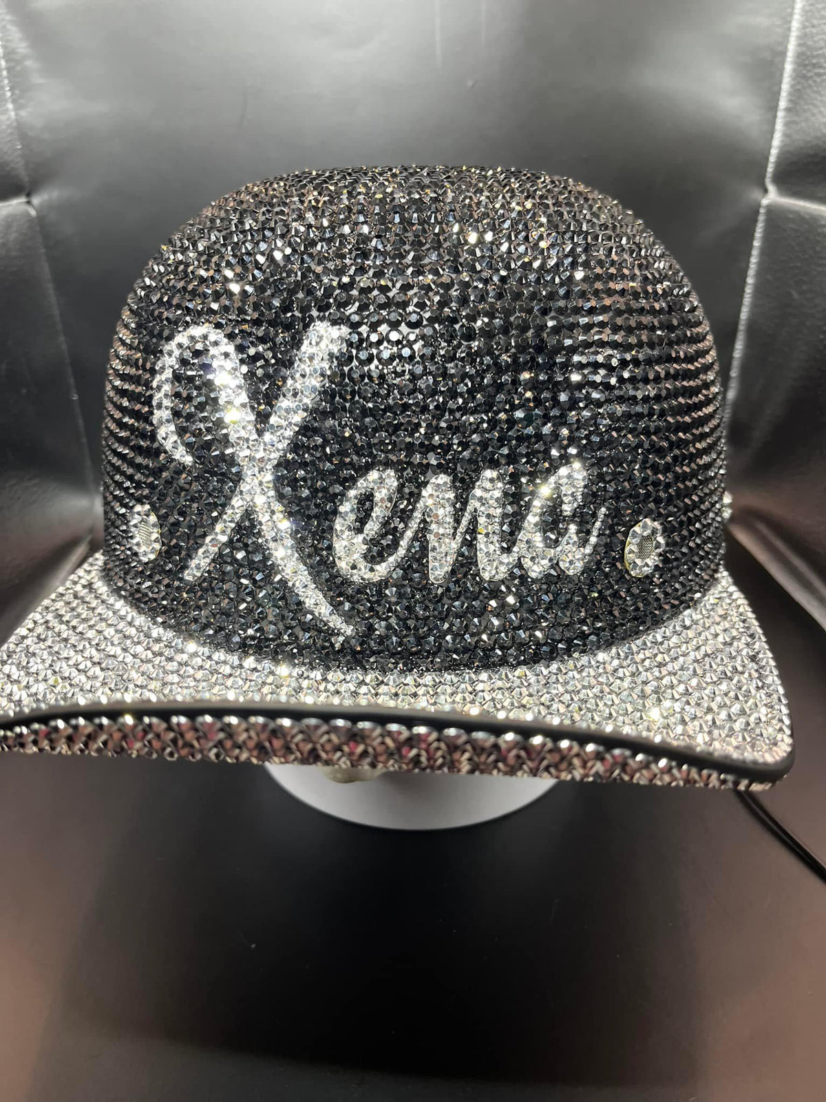 Made to Order PERSONALIZED Custom Full Bling Rhinestone Bling Novelty Motorcycle Baseball Style Helmet