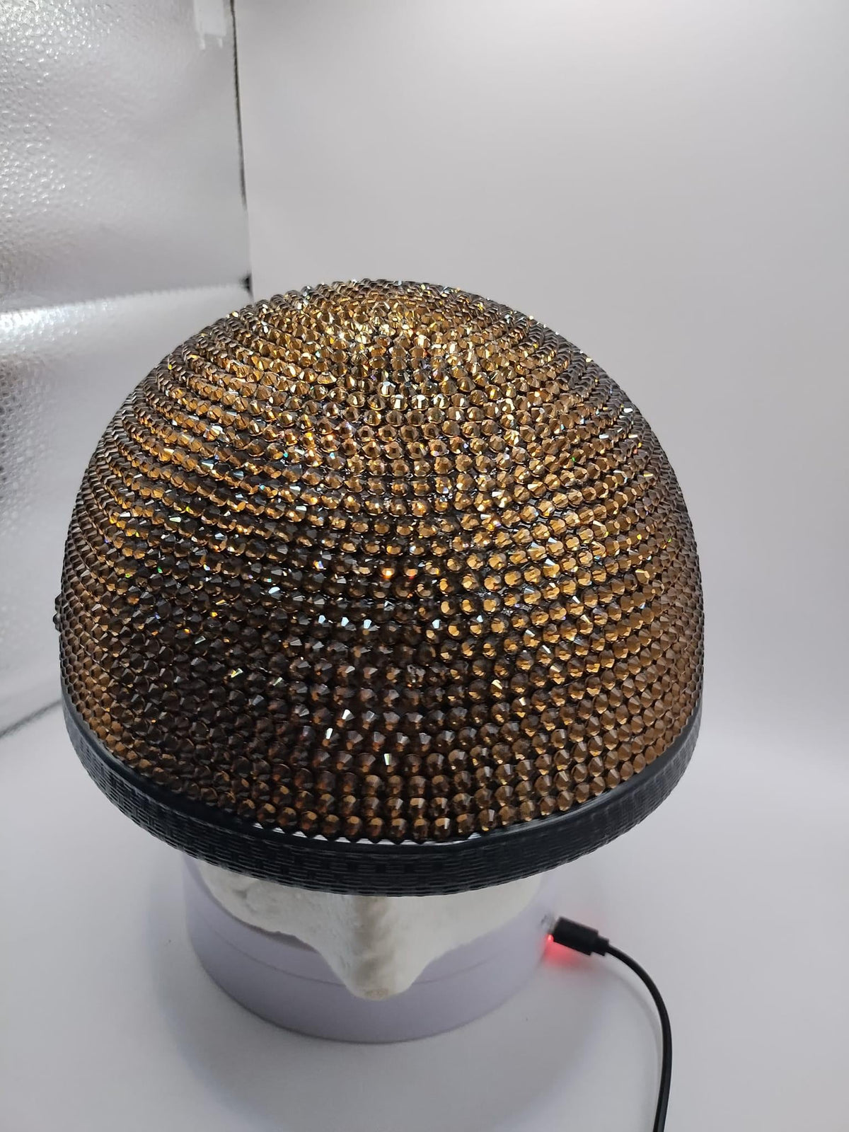 Custom Bling Smoked Topaz Novelty Skid Lid Motorcycle Helmet Medium
