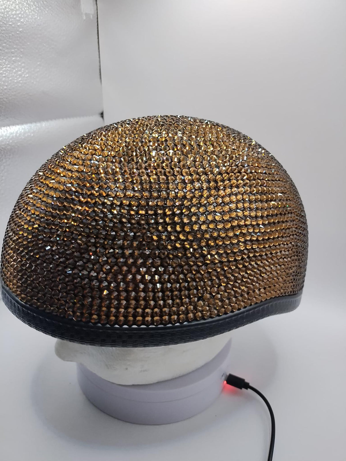 Custom Bling Smoked Topaz Novelty Skid Lid Motorcycle Helmet Medium