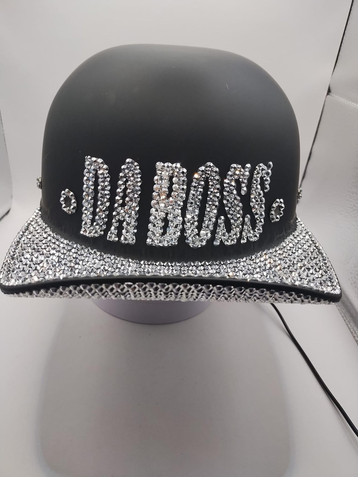 Made to Order PERSONALIZED Custom Bling Rhinestones Novelty Motorcycle Baseball Style Helmet