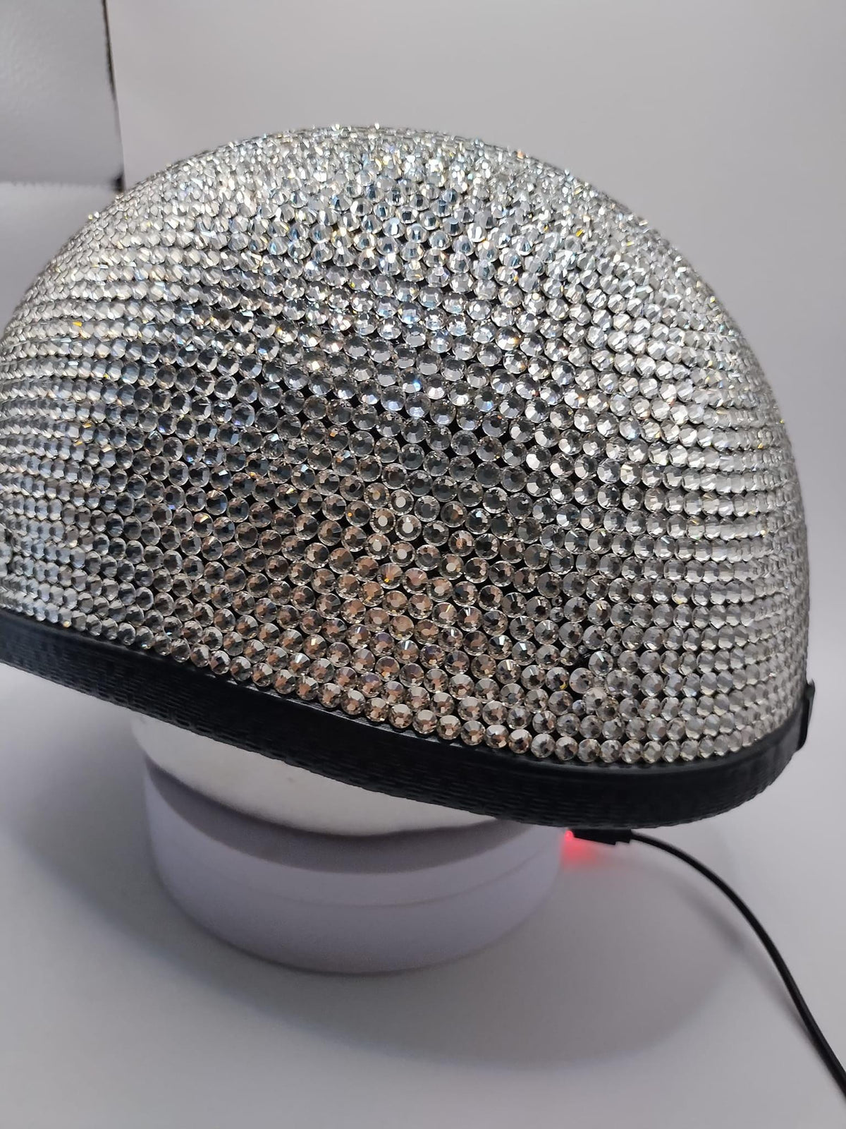 Custom Bling Rhinestone Jockey/Derby Style Novelty Motorcycle Helmet