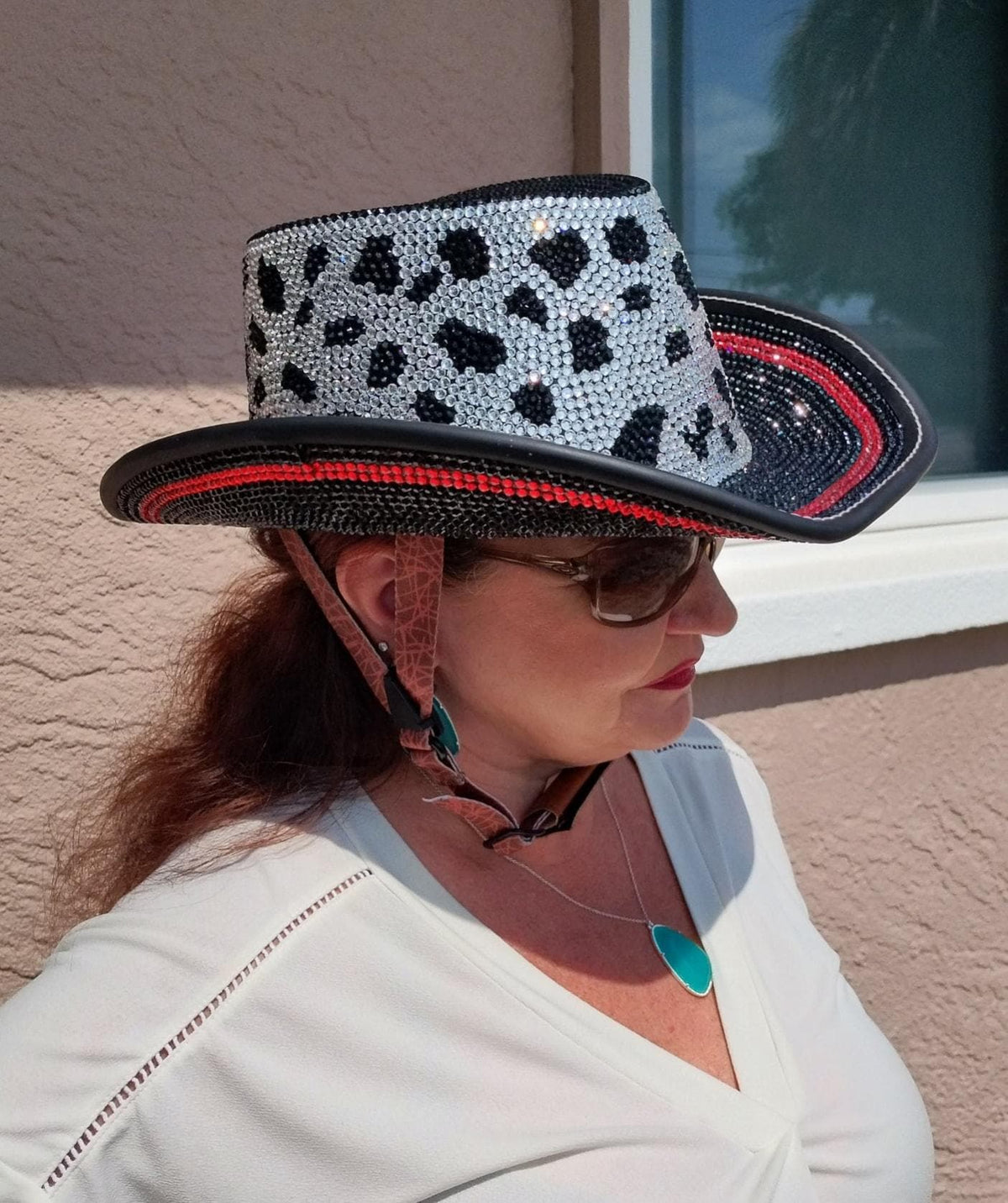 Custom Bling Cowboy Hat Style DOT Motorcycle Helmet