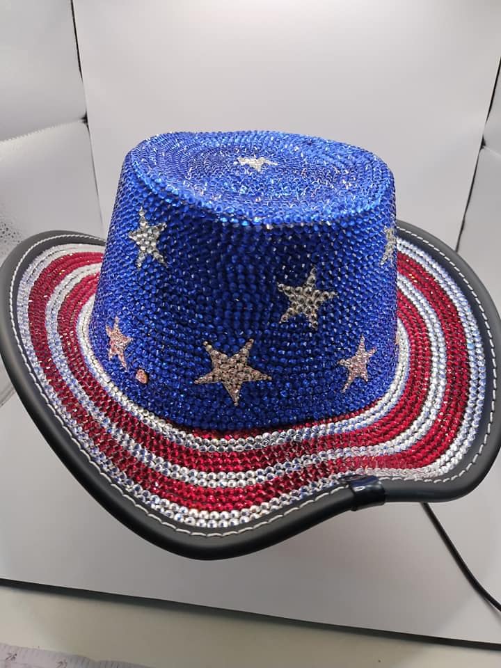 Custom Bling Cowboy Hat Style DOT Motorcycle Helmet