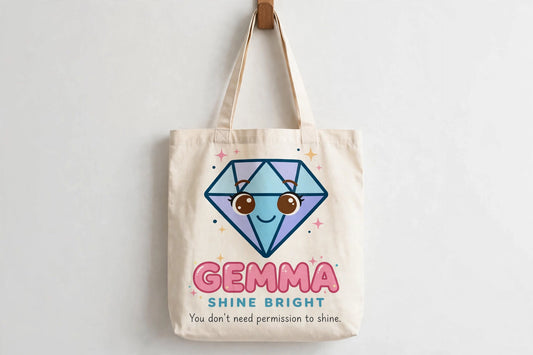 You Don't Need Permission to Shine Tote – Gemma Canvas Bag