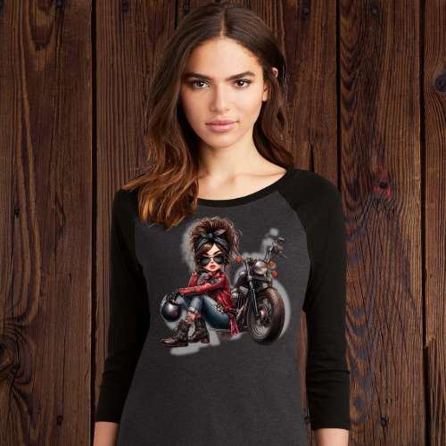 Bougie Riders Women's Perfect Tri ® 3/4-Sleeve Raglan T